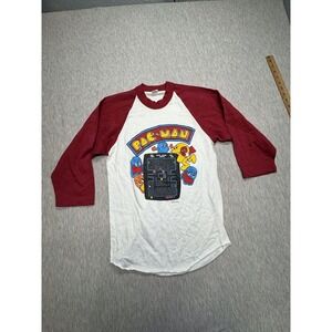 Vintage Grand Illusion 1981 Midway PacMan Video Arcade‎ Game Raglan Shirt Size S